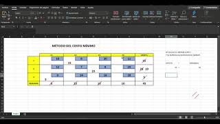 MÉTODO DE COSTO MÍNIMO  PROBLEMAS DE TRANSPORTE Excel [upl. by Nnylatsyrc]