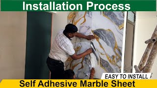 Self Adhesive Marble Sheet Installation Process  Very Easy To Install [upl. by Ellehcsor]