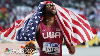 Noah Lyles SHOCKS THE WORLD with 100m gold medal in classic championship final  NBC Sports [upl. by Aleris]