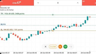 1926 USD Tp Hit In Forex Gold Trading On Metatrader 5 [upl. by Nannerb509]