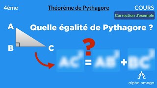 4ème Égalité de Pythagore Correction de lexemple 2 du cours [upl. by Neztnaj137]