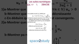 Exercice 137 Les suites numériques 2BACSE [upl. by Mast292]