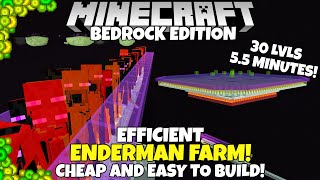 Minecraft Bedrock Easy ENDERMAN FARM Tutorial 30 Levels In 55 Minutes MCPE Xbox Ps4 PC [upl. by Ahsitniuq]