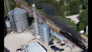 Union Pacific Big Boy 9924  Creston IL raw drone footage [upl. by Nalak15]