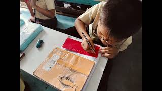 Class iii evs Activity  Braille letters using colour paper glue and flour [upl. by Weismann296]