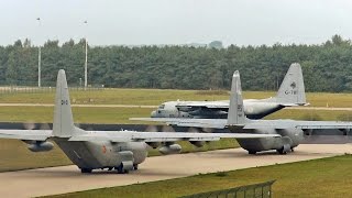 Market Garden 2016 MORNING DEPARTURES C130s Transall Eindhoven Airport [upl. by Hnaht]