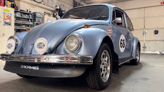 Rallying Beetle New 1776cc rumbler install and first start [upl. by Waynant]