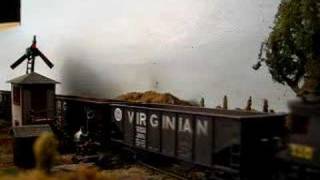 Virginian Ry empty hopper train in HO [upl. by Lirbaj442]