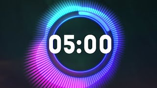 Get Pumped Countdown 5Minute Workout Timer with Music  Cool Audio Visual Effects [upl. by Deck48]