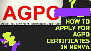 How to apply for AGPO certificates in Kenya [upl. by Doownil]