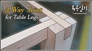 how to make 3way leg joinery woodworking [upl. by Haughay]