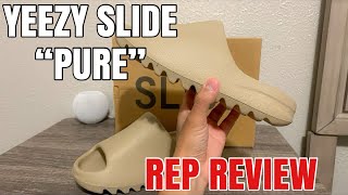 YEEZY SLIDE PURE REPS REVIEW [upl. by Eiliah11]