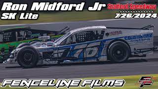 Ron Midford Jr SK Lite Stafford Speedway 7262024 [upl. by Malha]