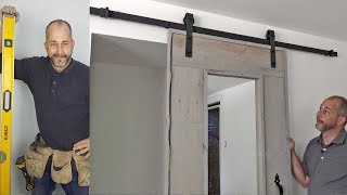 How to Install a Hanging Barn Door [upl. by Ailido196]