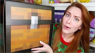 UNBOXING Minecraft Treasure Chest filled with Toys [upl. by Rodavlas]