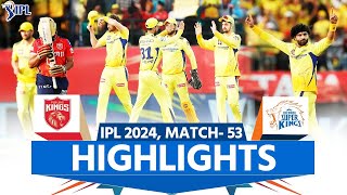 Highlights PBKS vs CSK IPL 2024 Punjab Kings vs Chennai Super Kings  full Match highlights [upl. by Nicolle]