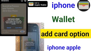 How to activate option to add card to iPhone Walletiphone apple wallet add card ka option [upl. by Itin517]