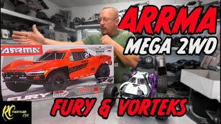 ARRMA VORTEX MEGA et MEGA FURY avec RCFASTCARS COM [upl. by Dutchman]