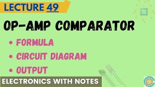 OpAmp Comparator in Hindi  comparator circuit diagram  comparator output [upl. by Leirrad77]