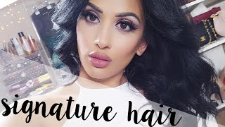 MY SIGNATURE HAIRSTYLE  Center Part Loose Waves  Blow Dry Tutorial  irenesarah [upl. by Assirialc]