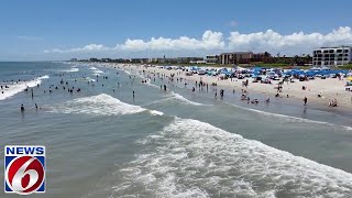 Thousands flock to Brevard County beaches for the Fourth of July [upl. by Anatollo]