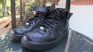 Nike  Air Force 1 MID 07 Black  Quick Review  On Feet [upl. by Scever]