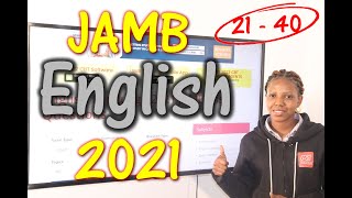 JAMB CBT English 2021 Past Questions 21  40 [upl. by Kristel]