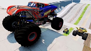 Spiderman vs Zombie Monster Truck Freestyle Clash 🚚 [upl. by Pantin515]