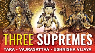 3 Supremes Vajrasattva Tara Ushnisha Vijaya Purification Removing Suffering Enlightenment [upl. by Gino]