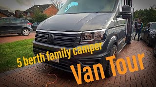 VW Crafter Camper  Self build  VanTour  Family Camper [upl. by Anayek]