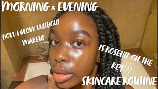 DOES THE ORDINARY COLDPRESSED ROSEHIP OIL WORK FOR BLACK WOMEN  MY SIMPLE SKINCARE ROUTINE [upl. by Daggett]