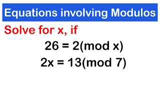 Solving Equations Involving Modular Arithmetic  a  bmod c  SHS 2 CORE MATH [upl. by Roeser762]