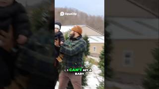 Vlogmas Day 1 Christmas Tree Farm Chaos 😂 snowballfight vlogmas funny fun [upl. by Ednalrim717]