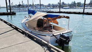 Overnight sail ComPac Sun Cat 17 gaff rigged catboat sailboat pocket cruiser Columbia river [upl. by Akcirehs]