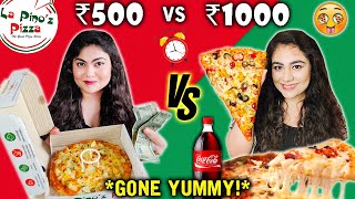 I only ate La Pino’z Pizza for 24 hours 500 vs 1000 Rs Food Challenge QuiCreations Thakur Sisters [upl. by Giarg]