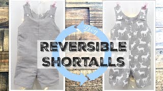 DIY Reversible Shortalls  also known as Jon Jons or Baby Romper Make any size you need [upl. by Bautista]