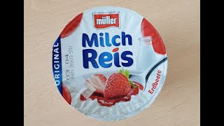 Müller Milchreis Erdbeere test [upl. by Aenyl]