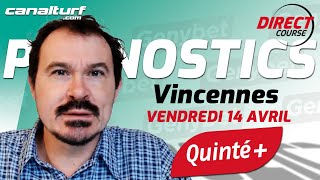 Pronostic QUINTE et courses PMU Vendredi 14 avril 2023  En partenariat avec GenybetTurf [upl. by Ahsiloc]