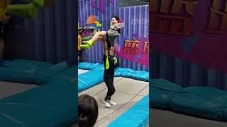 trampoline have fun somersault playshorts shortsfeed [upl. by Aicile510]