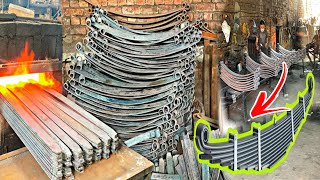 Manufacturing process of Toyota Hilux Car Leaf Spring  Recycling Skills [upl. by Sarene]