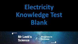 09 Electricity blank Knowledge  revision AQA combined and triple science Higher and Foundation [upl. by Adniroc]