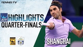 Highlights Federer And Nadal Advance Into SFs In Shanghai 2017 [upl. by Anilah367]