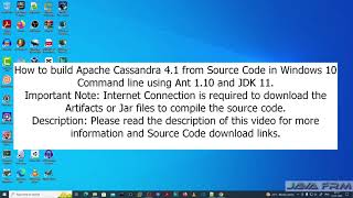 How to build Apache Cassandra 41 from Source Code in Windows 10 Command line using Ant 110 JDK 11 [upl. by Gwyneth]