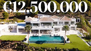 Inside €12500000 Brand New Modern MEGA MANSION Frontline Golf in Marbella  Drumelia Real Estate [upl. by Lonny]