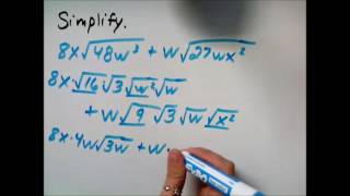 Simplifying a sum or difference of radical expressions multivariate [upl. by Materi]