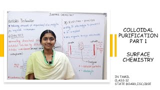 PURIFICATION OF COLLOIDS DIALYSIS AND ELECTRODIALYSIS IN TAMIL SURFACE CHEMISTRY  CLASS 12 [upl. by Tippets]