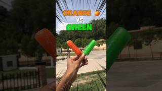 Orange 🍊 vs Green ice cream challenge shorts [upl. by Edurtreg]