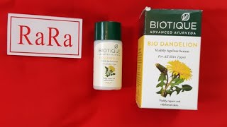 Biotique bio dandelion visibly ageless serum review Serum for oily skin Affordable face serum [upl. by Annal]