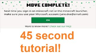 How To Migrate Your MojangMinecraft Account in 45 seconds [upl. by Ledniahs751]