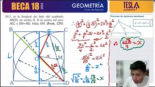 GEOMETRÍA📐  PROBLEMAS MODELO BECA 18 DE RELACIONES MÉTRICAS EN LA CIRCUNFERENCIA [upl. by Auqinehs]